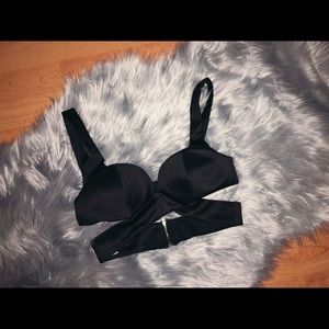 Tobi Black Wrap Around Crop Top